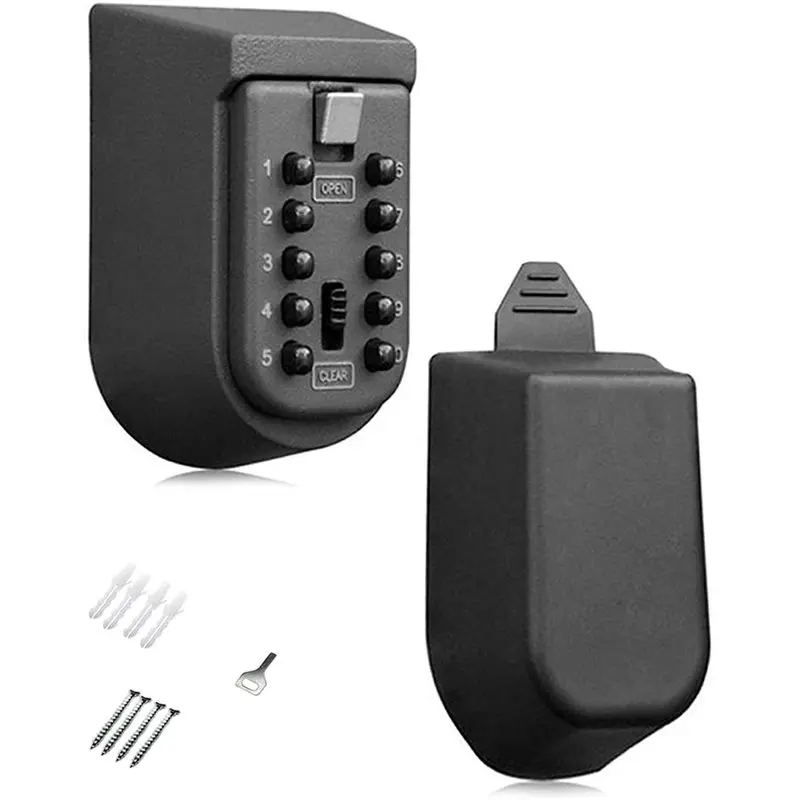 24-Hour Delivery 2X Wall Mounted Key Safe Box - Weatherproof 10-Digit Combination Lock, Storage For Home & Outdoor Us