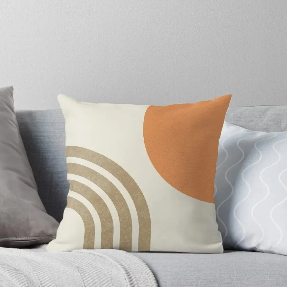 

Mid century modern orange - Sun & Rainbow Throw Pillow Cushion Cover Luxury Christmas Pillows pillow