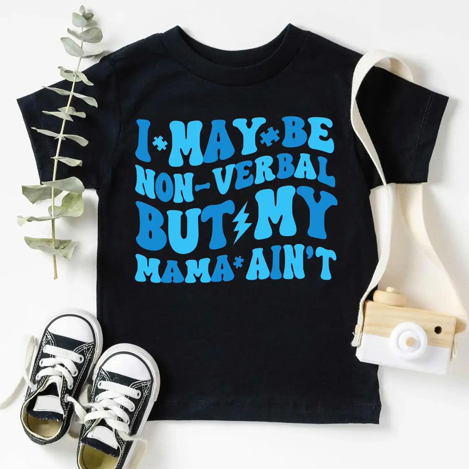I May Be Non Verbal Kids Toddler T Shirt Autism Awareness Funny Neurodiversity   vintage Washed Slightly Versatile Casual