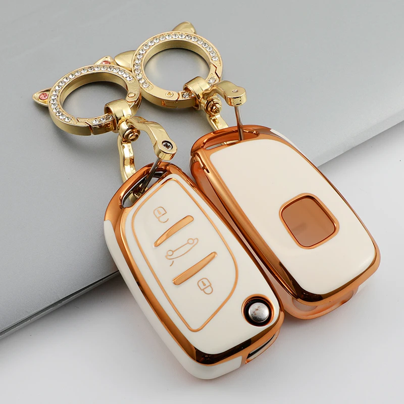 Soft TPU Car Key Case for Peugeot Citroen C1 C2 C3 C4 C5 DS3 DS4 DS5 DS6 Auto 3 Button Auto Accessories Key Shell Full Cover