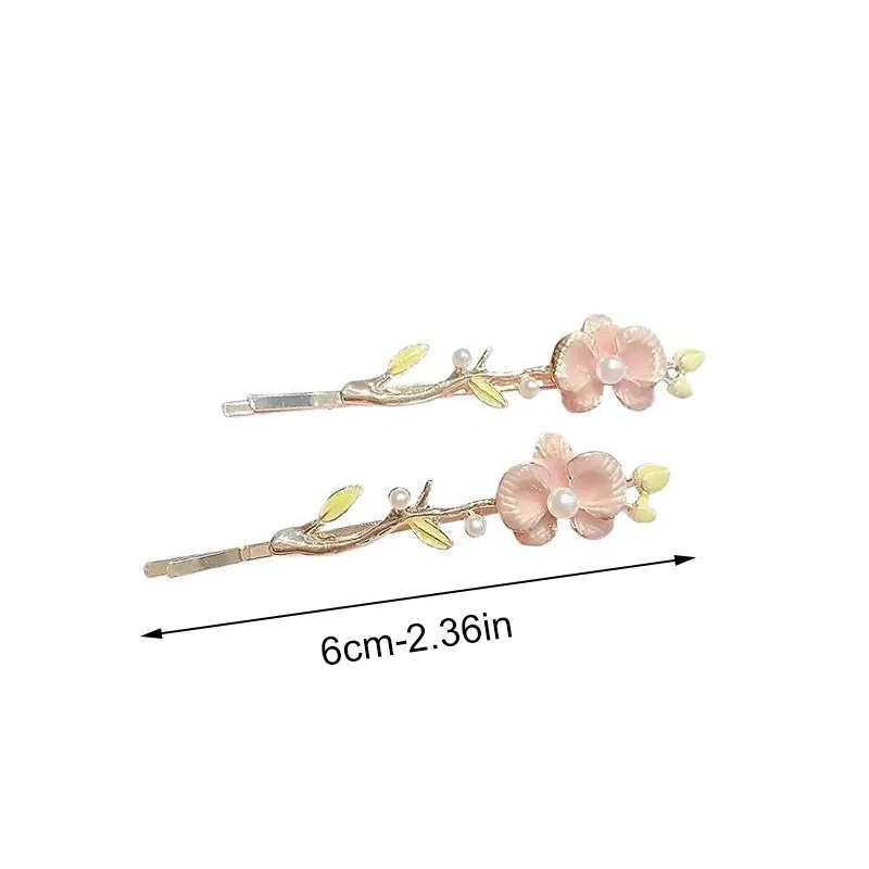 1PC 봄 꽃 진주 헤어 클립 여성용 우아한 사이드 뱅 액세서리 고급 헤어 클러치 세련된 헤어 관리용