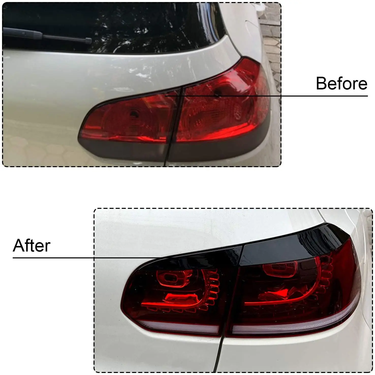 4PCS Rear Tail Light Lamp Eyelid Trim Cover For Golf 6 MK6 2008 2009 2010 2011 2012 2013 Headlights Eyebrow Eyelids Trim