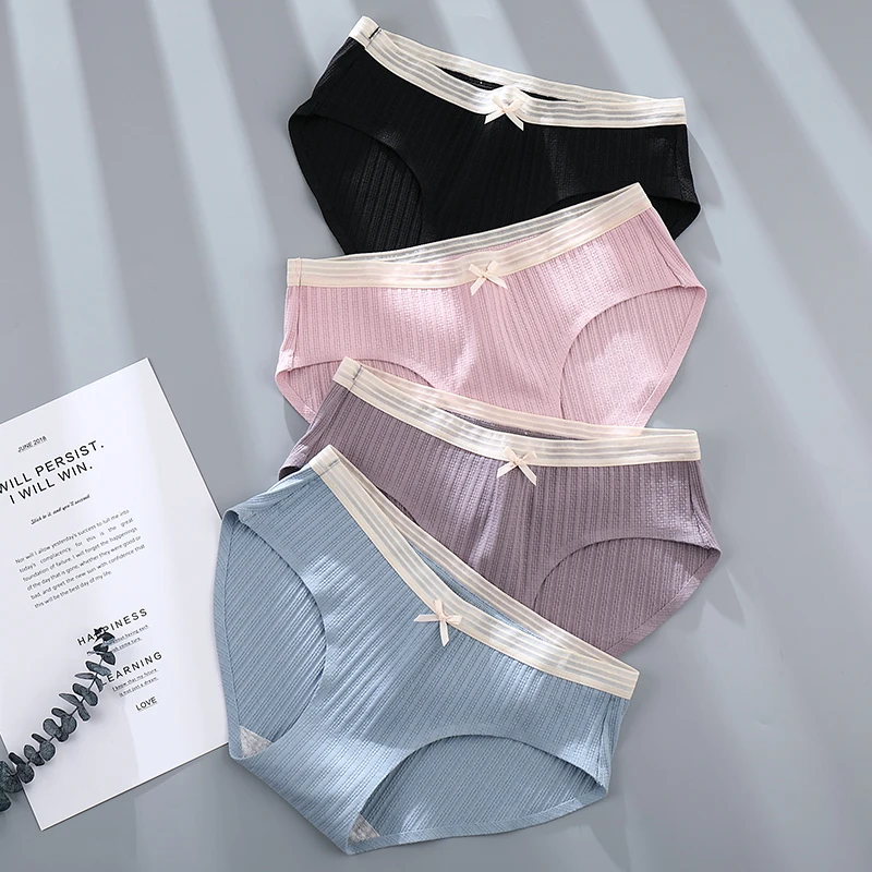Cotton Women Panties Antibacterial Briefs Sexy Seamless Panty Breathable Underwear Set Japanese Lingerie 3 Pcs/lot