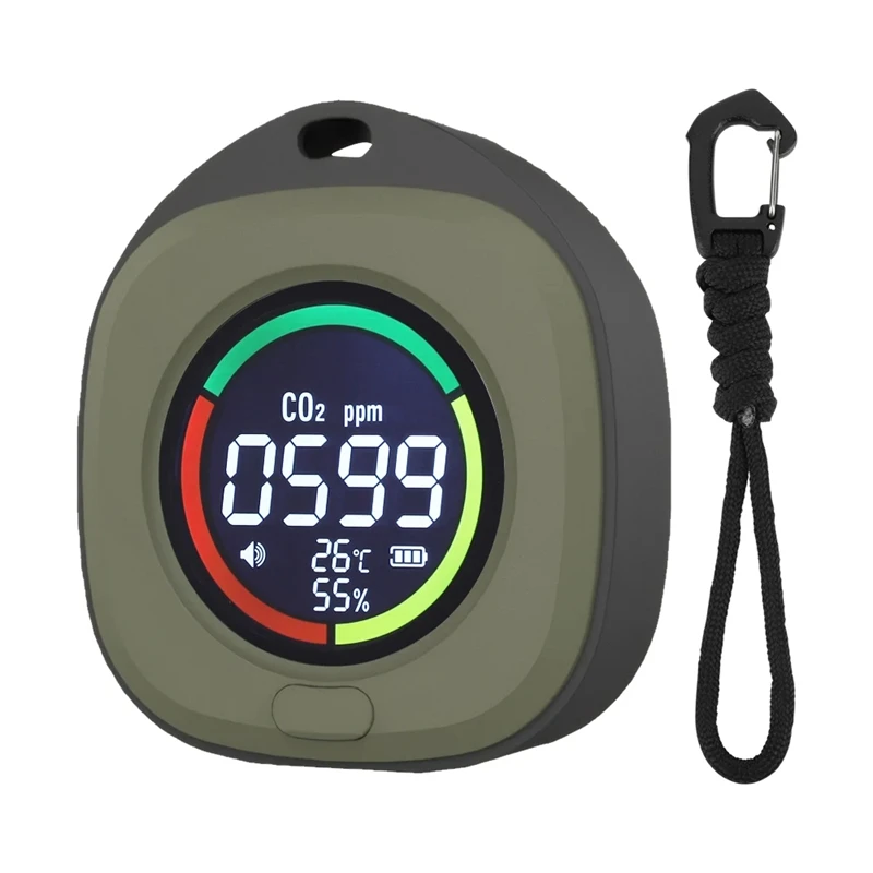 Detector de CO2 4 en 1, alarma, Sensor de temperatura y humedad, pantalla LCD HD, Detector de temperatura y humedad CO2 para interiores y exteriores