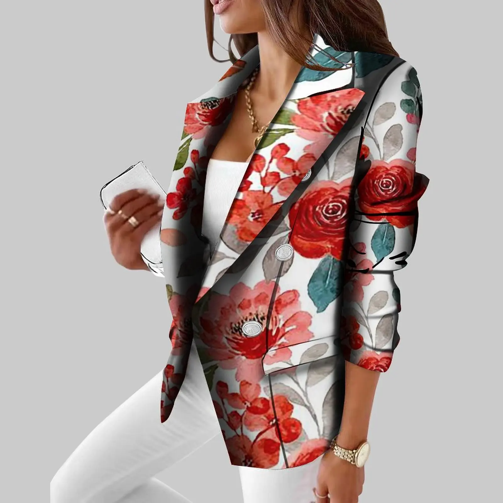 2023 Polynesian Tribal Design Jacket Casual Suit Personality Printed Cardigan Vintage Business Office Clothing