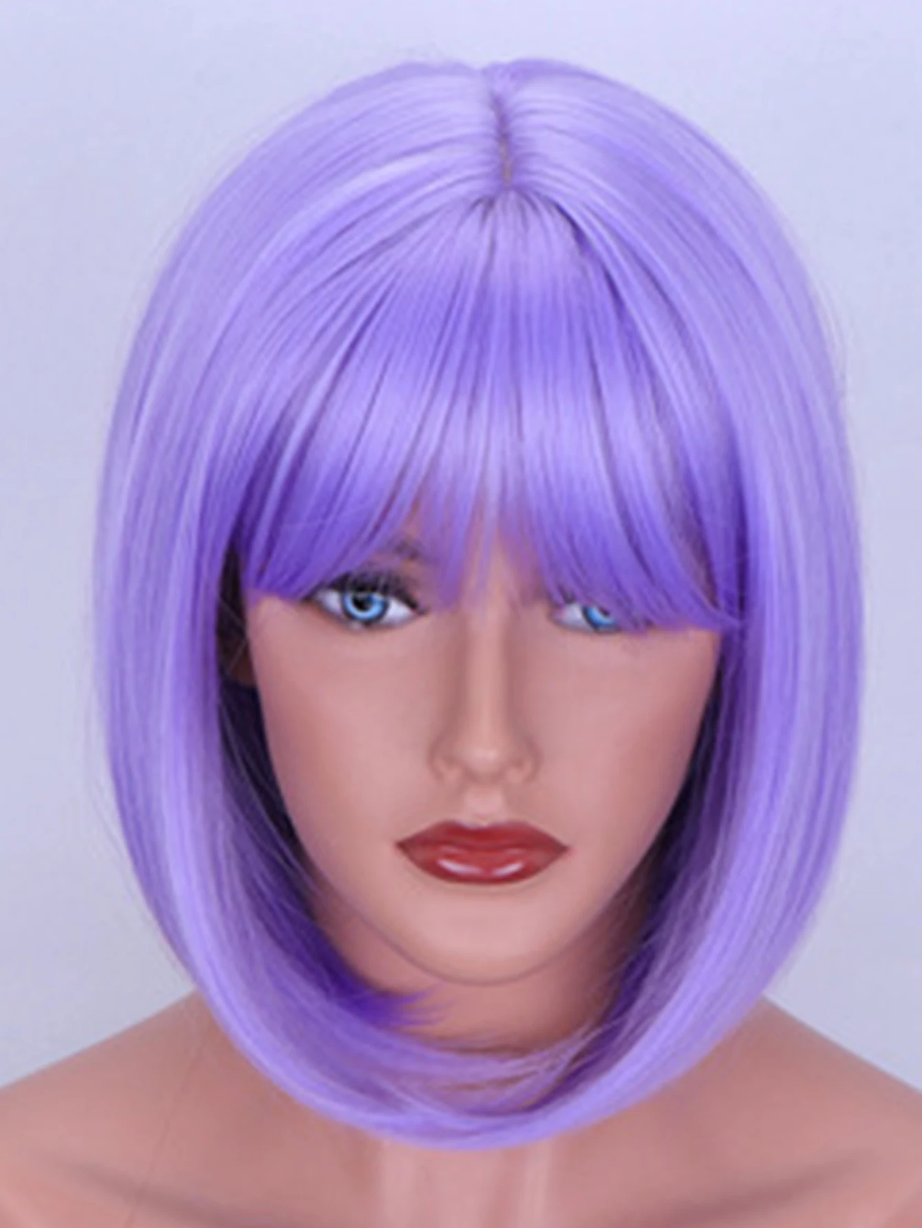 12 Inch Naturally Short Bobo Wigs straight Human Hair Wig For Women Real Daily Party Purple