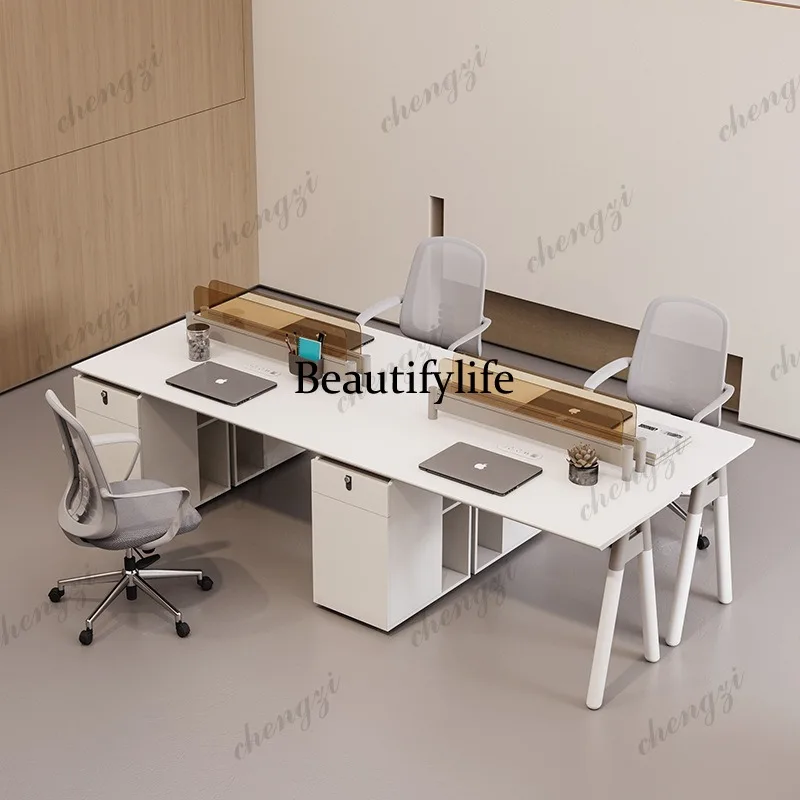 Desk, simple combination, staff desk, office, double office desk, side by side staff space
