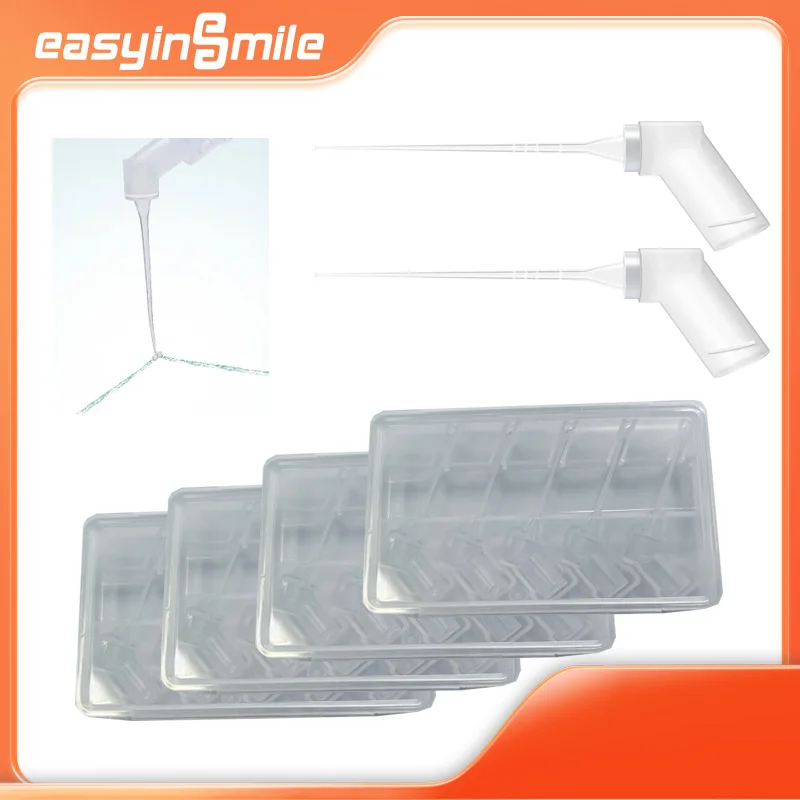 20pcs Root Canal Irrigation Needles Easyinsmile Two Sided Endo Needle Plastic Soft Needle Syringe Tips for Endo Cleaning
