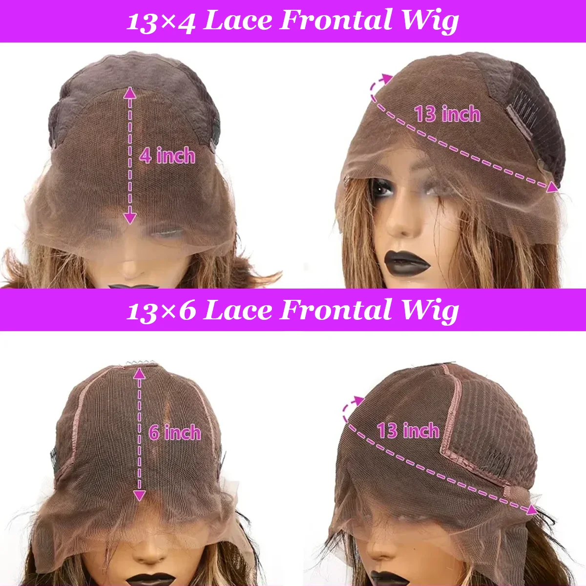 P4/27 تسليط الضوء على 36 بوصة 220% الكثافة مستقيم 13x6 HD شفافة الدانتيل الباروكة الأمامية ريال البرازيلي خصلات الشعر المستعار الإنسان للنساء