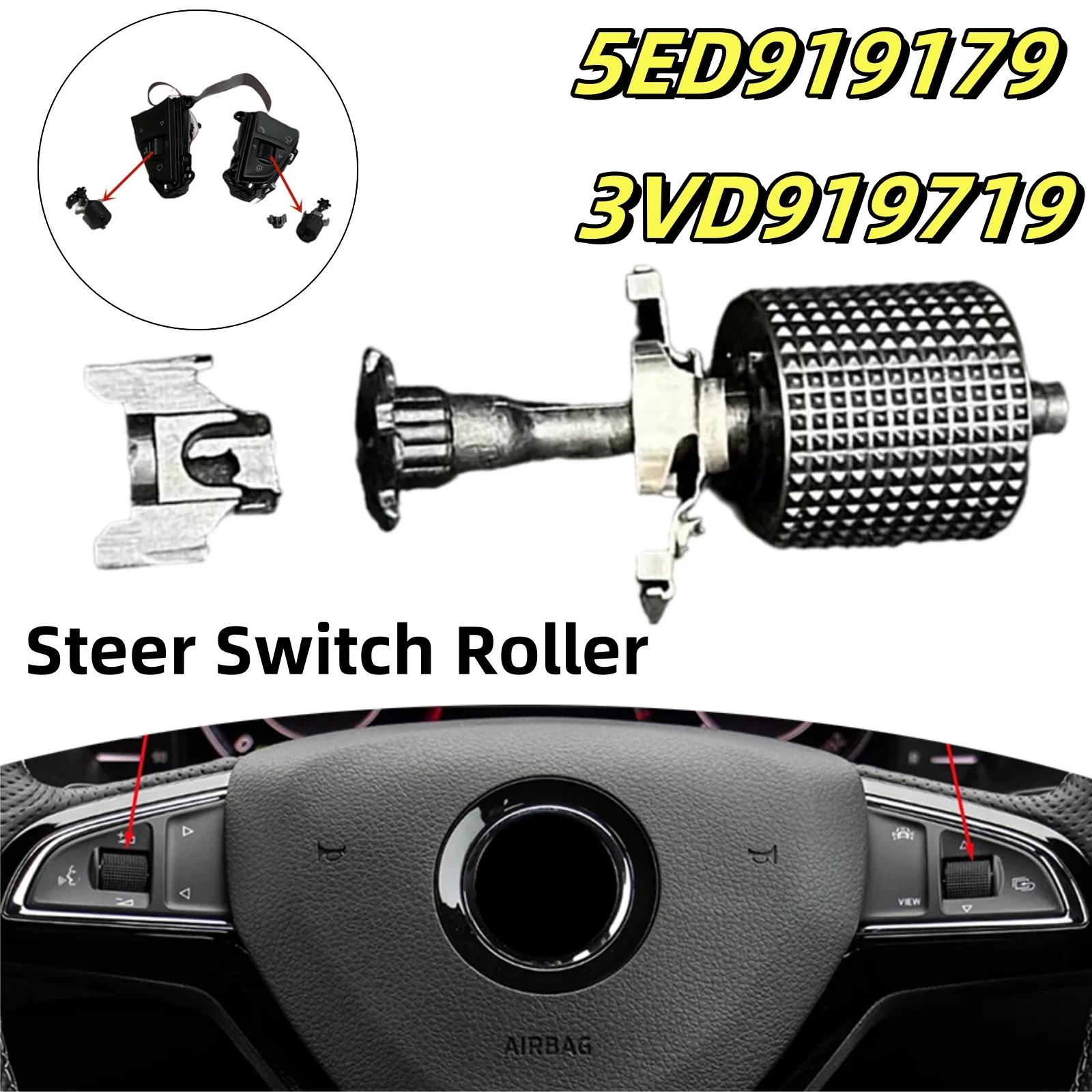 Steer Switch Roller Steering Wheel Button Key For Skoda For Superb For Octavia For A7 For Karoq For Scala  5ED919179 3VD919719