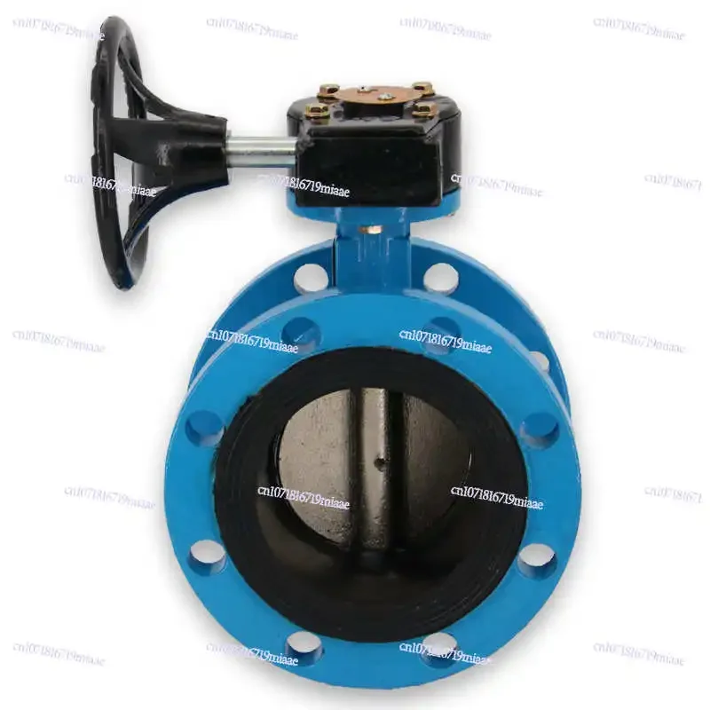 Cast Iron Turbine Flange Butterfly Valve D341X-16 Ball Mill Soft Seal Manual Switch Valve DN100 200 30