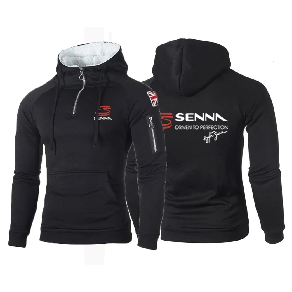 

2024 Spring Autumn Men Fashion New Ayrton Senna Commemorative Fitness Hooded Sweatshirt Trend Olympia Casual Running Sports Tops