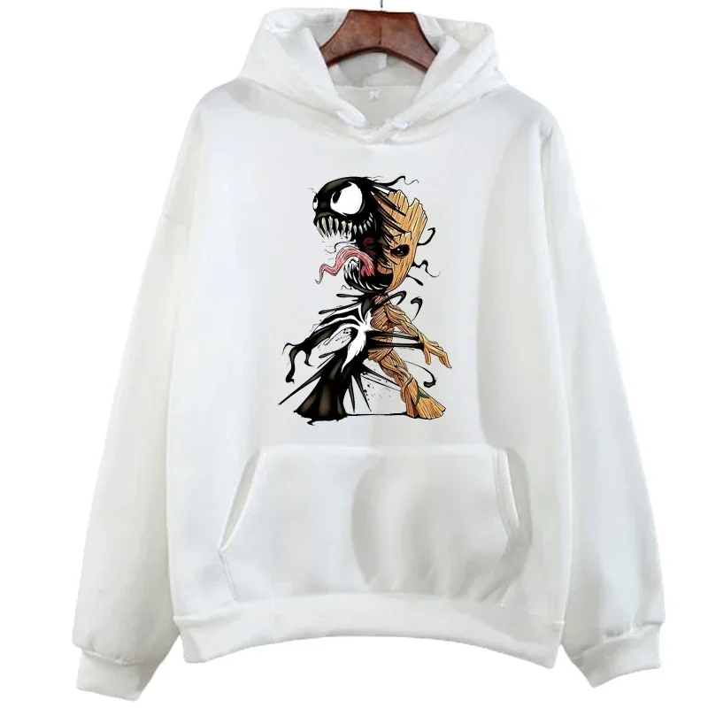 Marvel Printed Men Hoodies Daily Cartoon Tree Man Groot Creative Fashion Comfortable Trendy Autumn Winter Male Sweatshirts