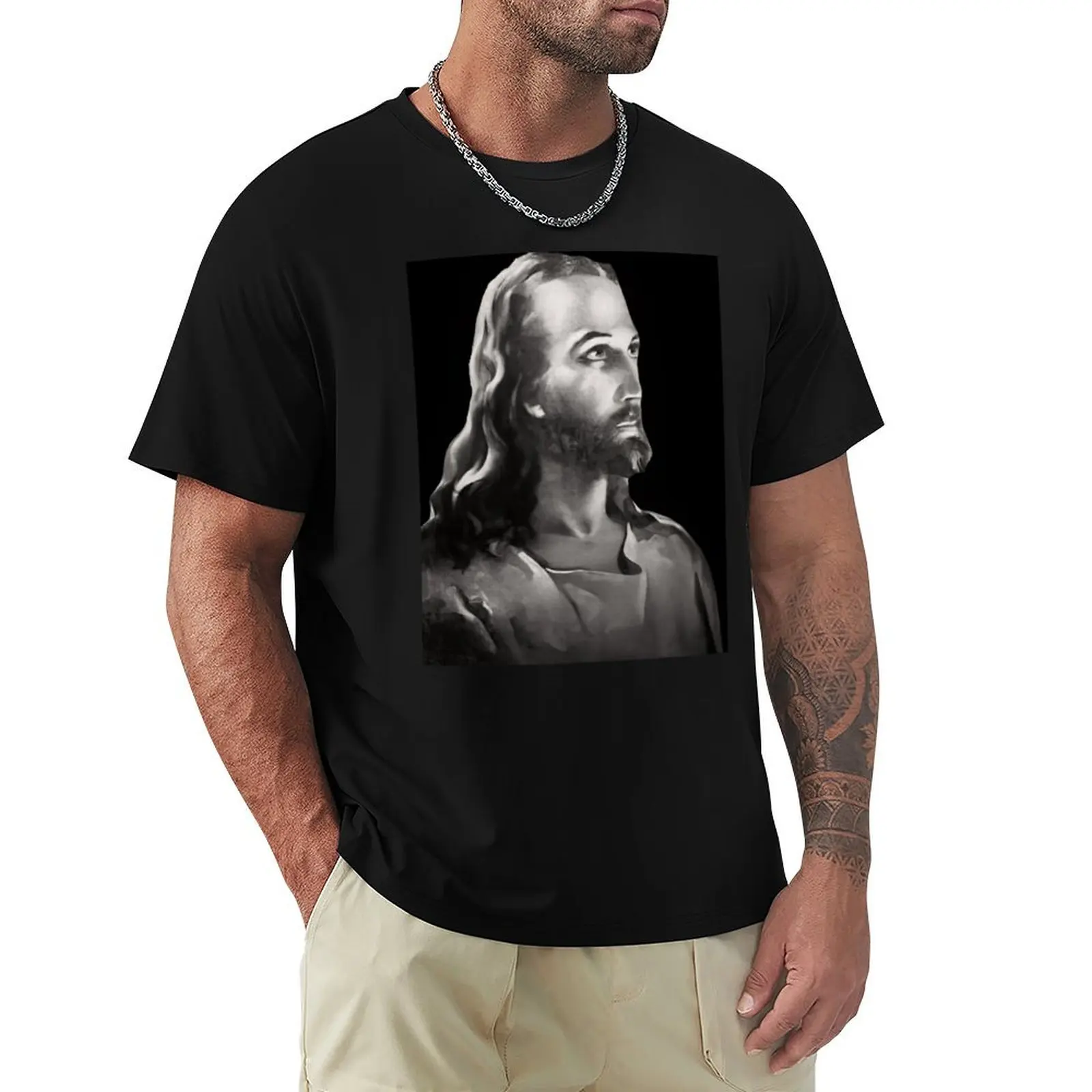 

Jesus Christ Profile T-Shirt All Match Print Short Sleeve Top