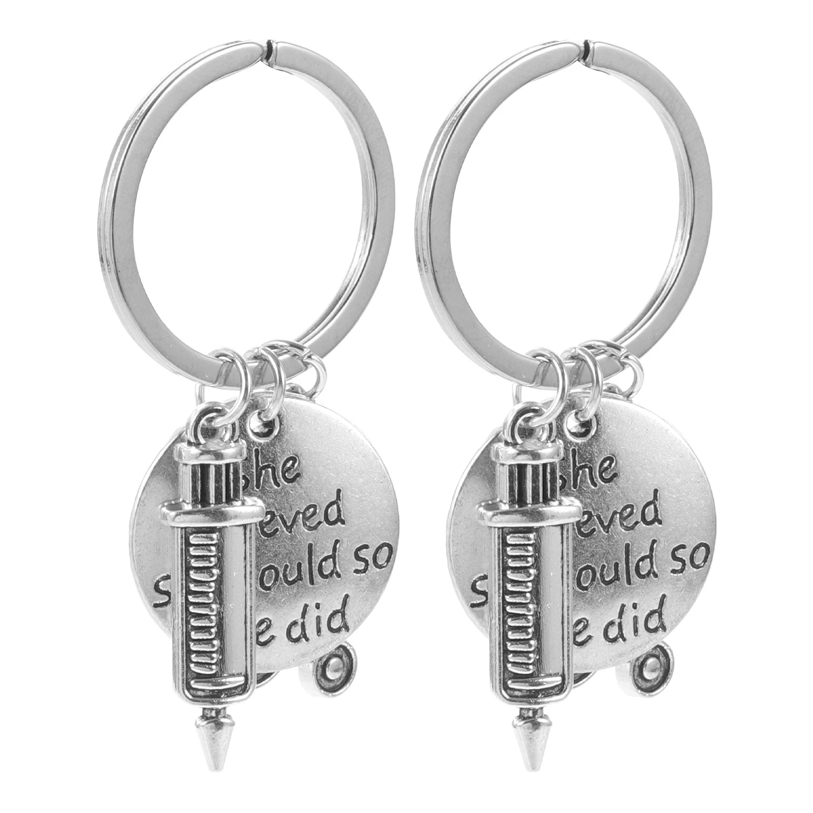

2 Pcs Keychains Creative Key Ring Durable Wear Tear Resistant Fade Proof Bag Car Key Decoration Gifts