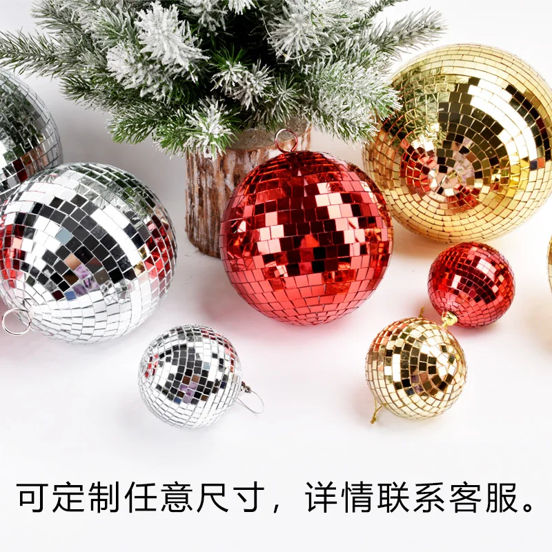 Christmas Decoration Supplies Mirror Ball Pendant Wedding Bar  Light Stage   Gold Silver Red Shopping Mall Window Pendant