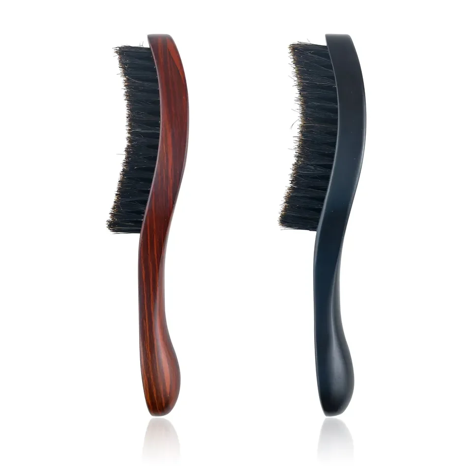 

Natural Beech Wood Facial Hair Cleaning Brush Hair Styling Comb Shaving Tools Mustache Comb Boar Bristle Beard Brush for Men