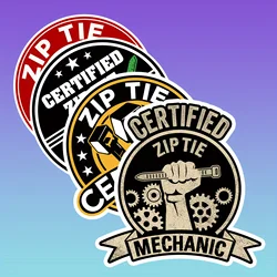 Zip Tie Certified Motorcycle Stickers for Fuel Tank Fairing Funny Technician Mechanic Electrician Construction Waterproof Decals