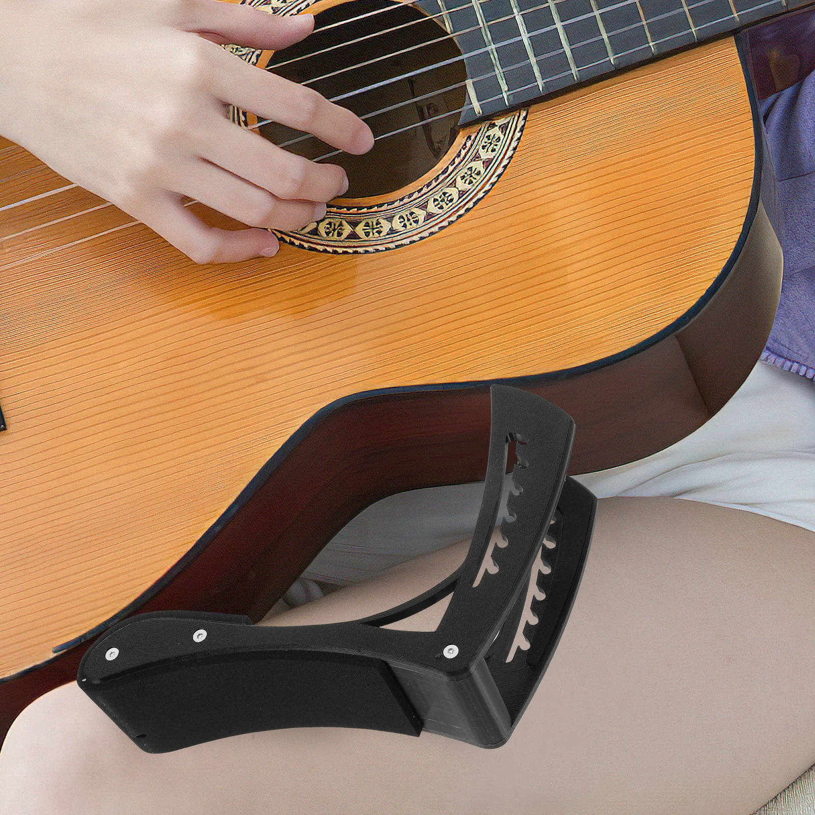 

Adjustable Guitar Support Tool Plastic Foam Padded Rest Leg Stand Lifter For Electric Guitarists Stable Lightweight Portable