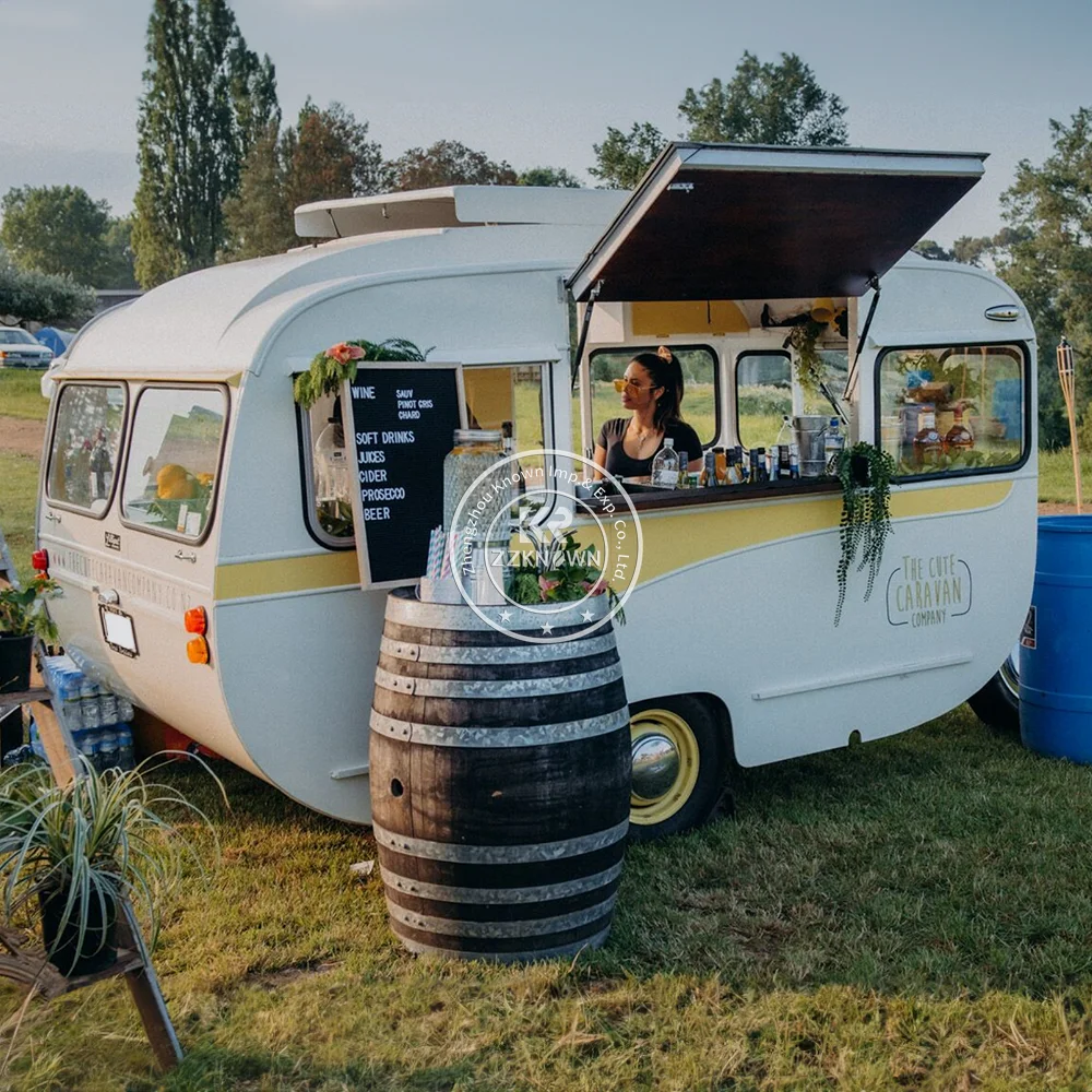 2024 rimorchio per alimenti con griglia per Barbecue cucina Mobile all'aperto carrello per Hot Dog Burger Van Fast Food Truck in vendita