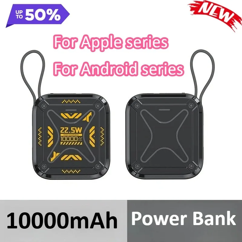 

10000mAh 22.5W Fast Charging Power Bank Builts Cable LED Digital Display For iPhone For Xiaomi For Huawei For Samsung