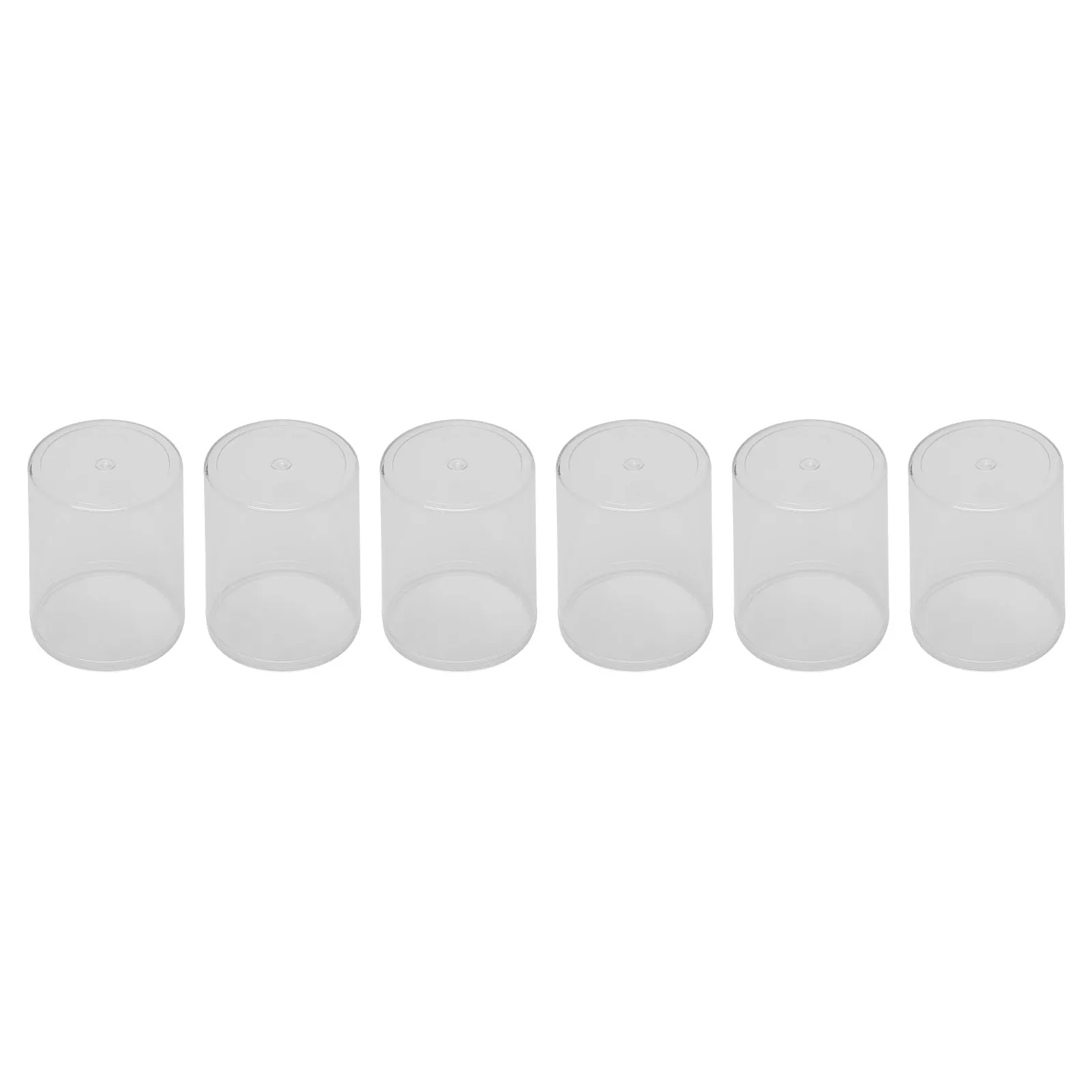 

6pcs Round Storage Box Clear Cube Lids Transparent Figurine Display Case Model Collection Container Small Size Dust Proof Toys