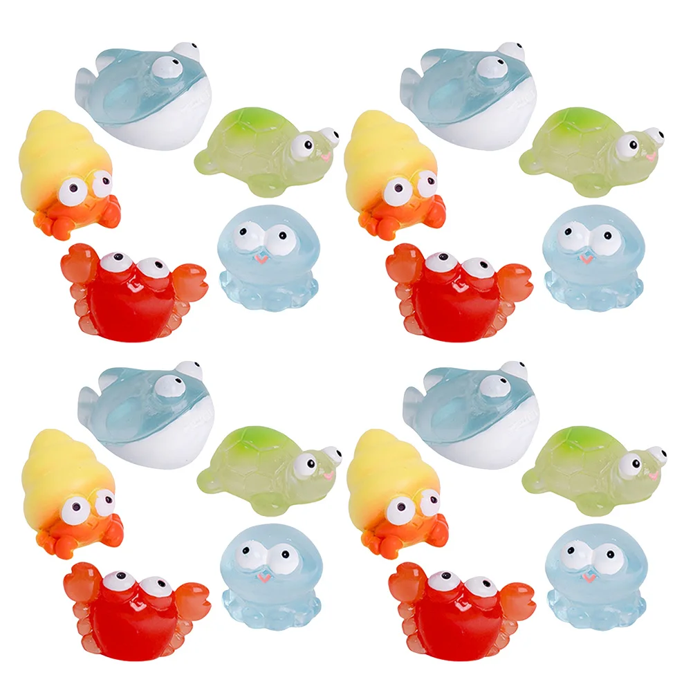 

30Pcs Mini Marine Animal Statues Resin Decor Lifelike Micro Landscaping Adornments Fish Tank Garden Marine Animal Figurine