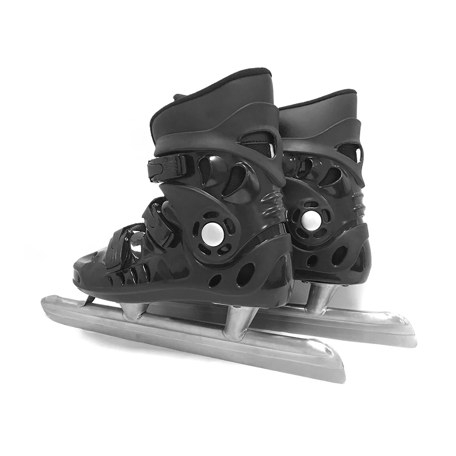 Durable Hard Shell Blue Ice Hockey Skate Shoes for Rink Events Summer & Winter Buckle-Equipped Rental Skates