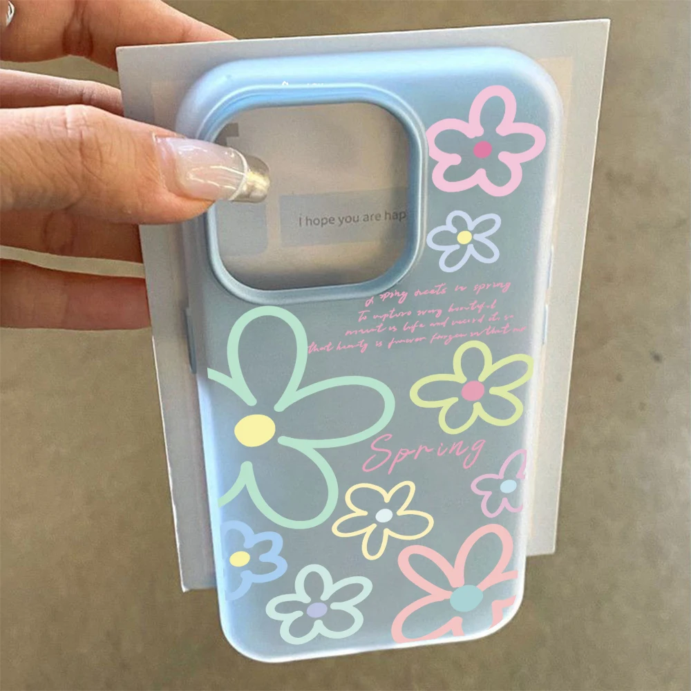 Handyhülle mit Bonbonfarbenmuster für Samsung Galaxy S26 S21 S22 Ultra Plus S25 S24 S23 FE A56 A55 A53 A54 A36 Frühlingsblumen-Cover – Detail 2