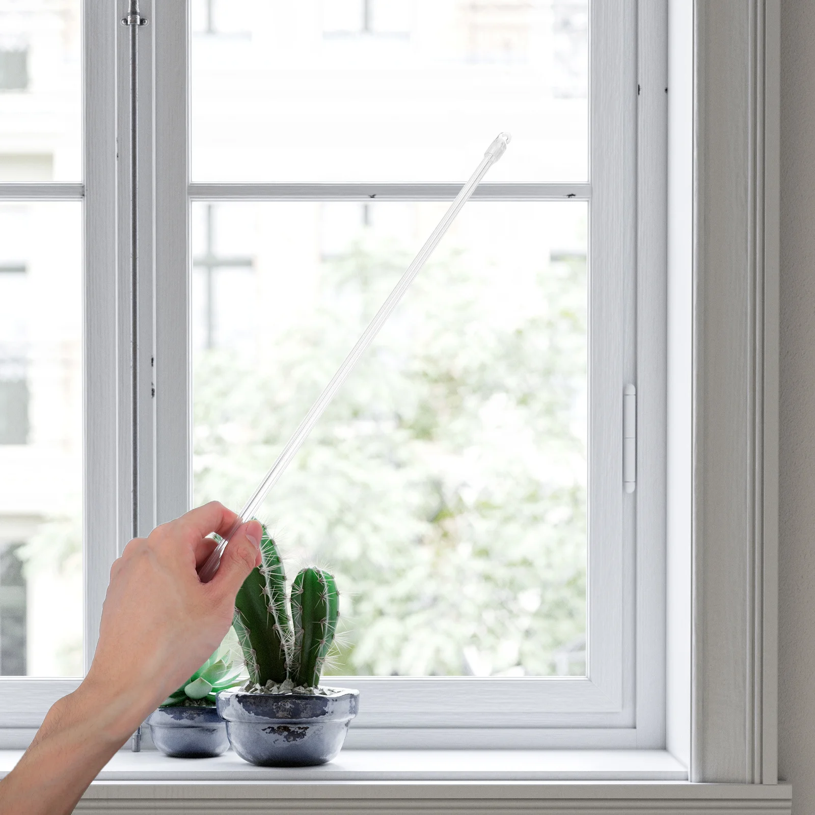 

2pcs Vertical Blind Rod Clear 43Cm Transparent Acrylic Curtain Pull Wand For Windows Bedrooms Living Spaces Replacement Part