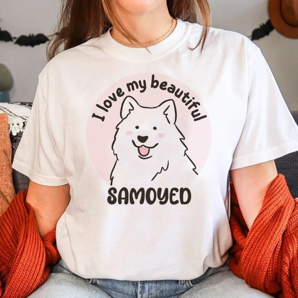 Samoyed top women Y2K anime t shirt female comic funny clothing