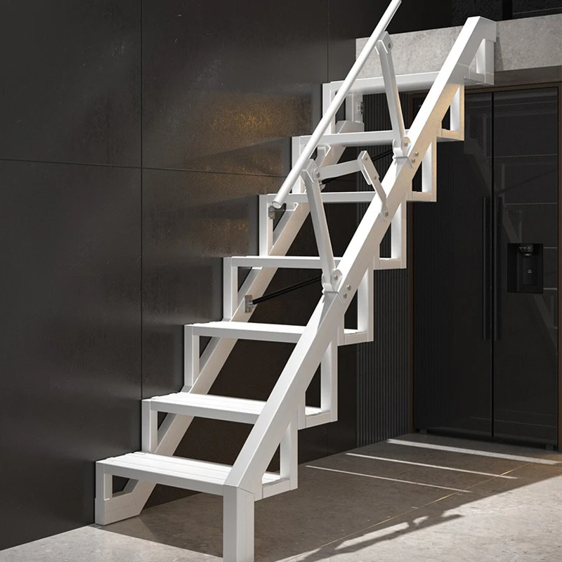 

Folding stairs against the wall Household attic stairs Side wall step ladder loft Duplex indoor small apartment escalator
