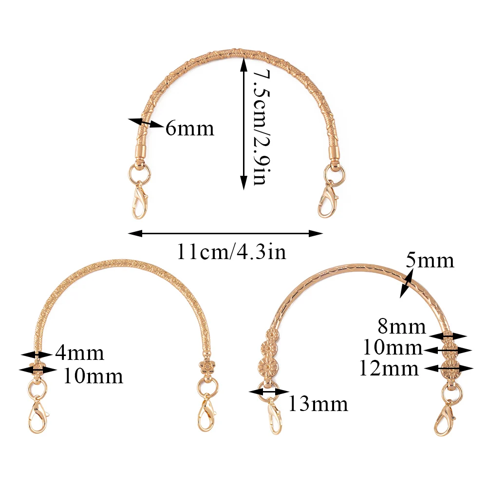 Fashion Round Handles Metal Bag Handles Patterned Wallet Luggage Accessories Bag Handles Delicate Decorative Patterned All-match