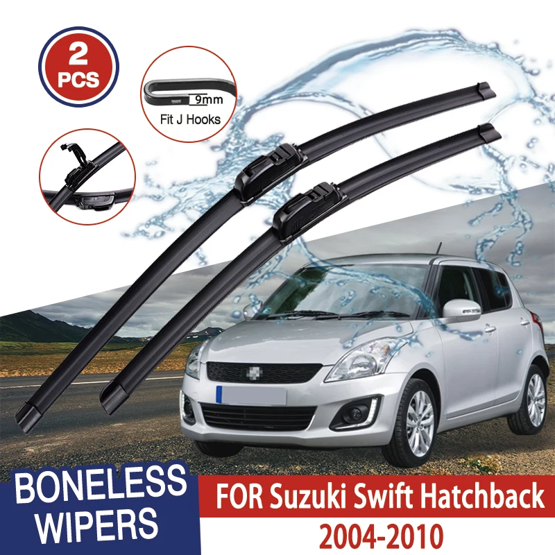 

For Suzuki Swift Hatchback 2004-2010 Car Windshield Wiper U-type Soft Rubber Frameless Bracketless Car Wipers 21"+18"