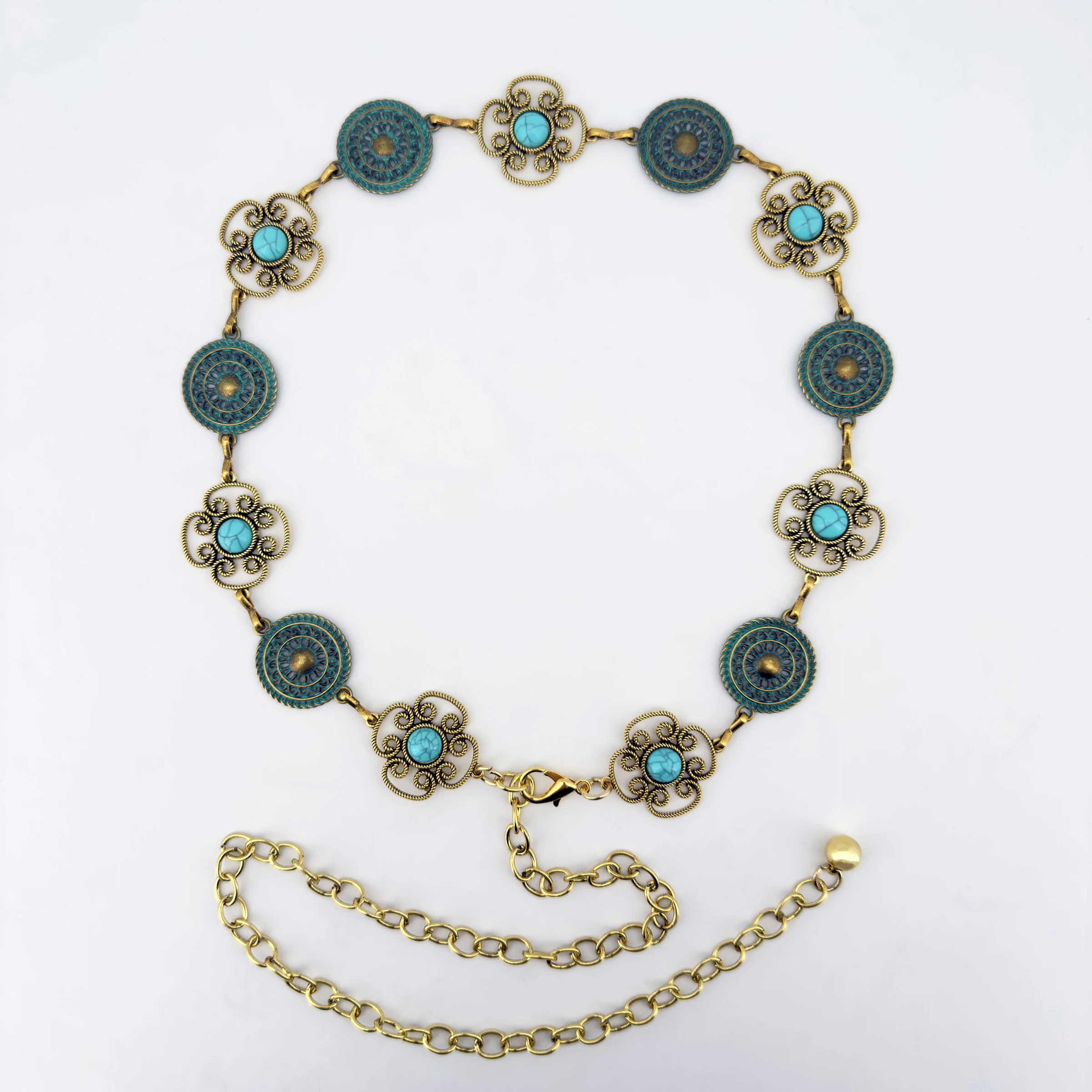 Bohemian-Stil Retro Gold Sonnenblumen-Blumen-Mode Western-Elemente Denim-Taillenaccessoires Damen Hosen- und Rock-Kette Vielseitig Einsetzbar – Detail 22