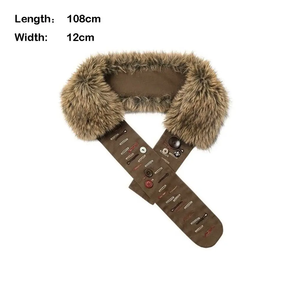 Gothic Punk Retro Leather Belt Hand-Sewn Y2K Waist Cincher Hook Closure Fur Belt Women Fashion Waistband Decor