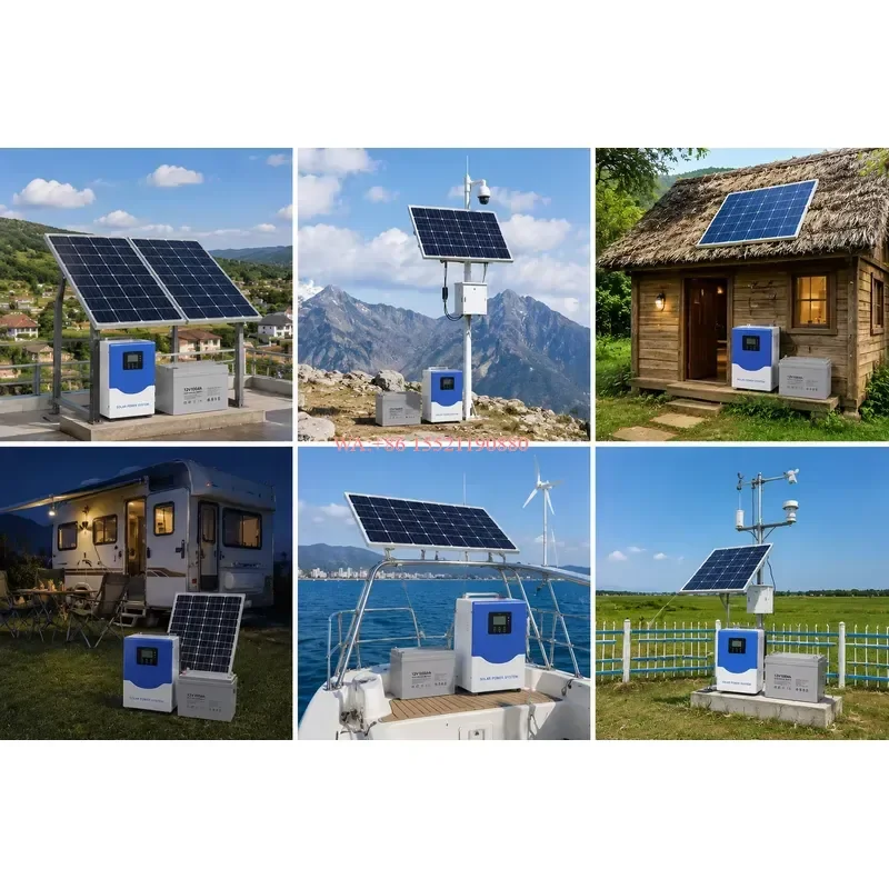 WMWMNU 3KW Off Grid Solar Kit Monocrystalline Silicon Panels 200Ah Deep Cycle Battery MPPT Inverter 120V 240V AC for Home
