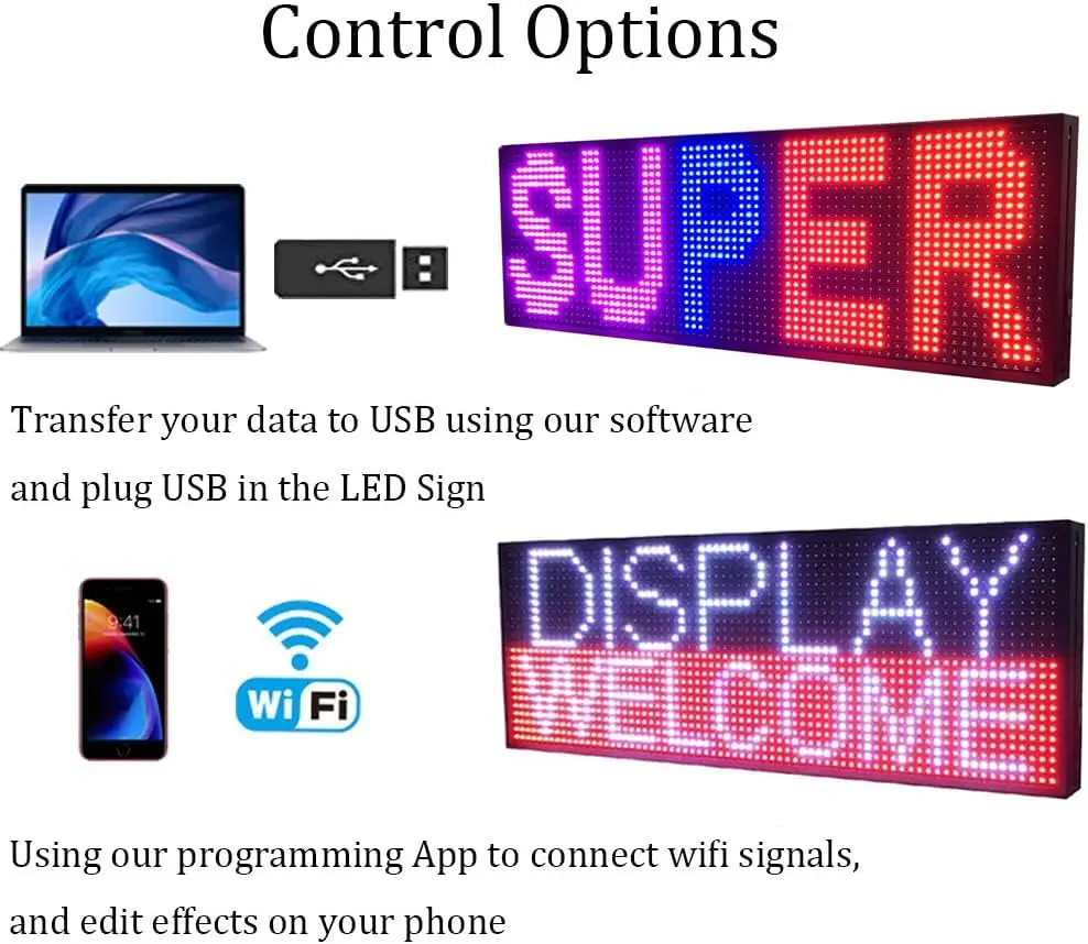 P10 LED Digital Sign - RGB Full Color WiFi Programmable LED Sign 39