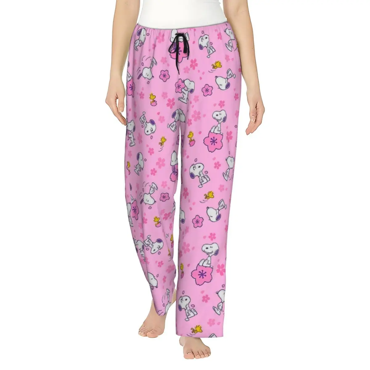 

Custom Anime Manga Snoopy Woodstock Pajama Pants Sleepwear Women's Elastic Waistband Sleep Lounge Bottoms with Pockets