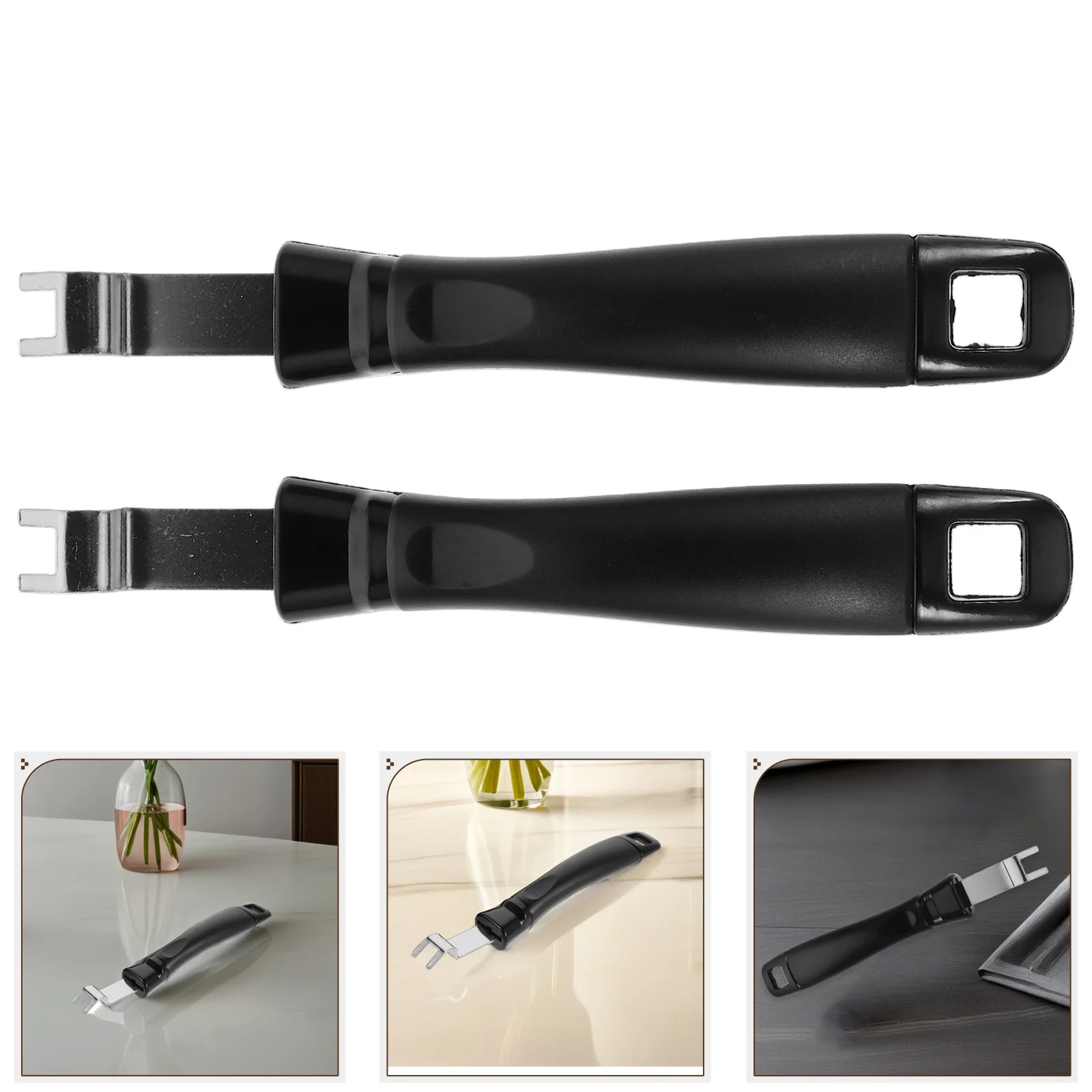 

2pcs Bbq Tray Remover Handle Stainless Steel Bakelite Grip Grill Pan Lifter Tool For Outdoor Picnics Camping Backyard Barbecue