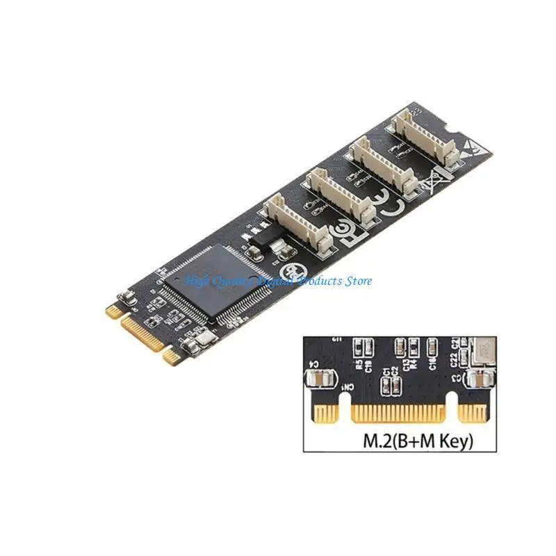 

U2JE M.2 B+M Ключ к 4 порту RS232 Serial Card 4 Ports Controller RS232 Промышленность