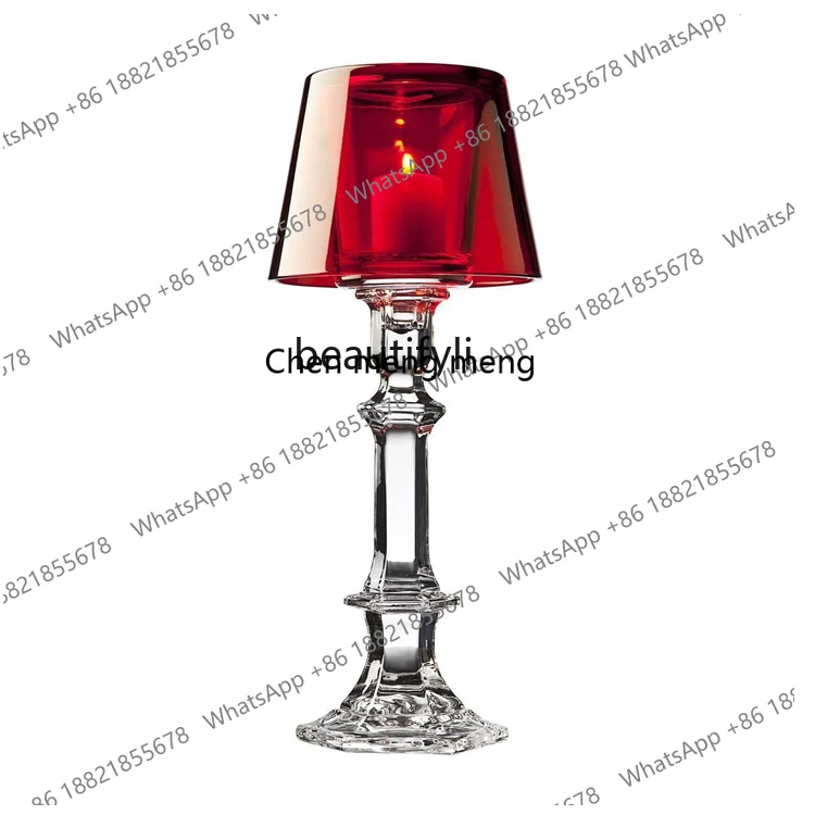 Hot sales  Wishing table lamp shape lead-free crystal glass candlestick decorative ornament multi-color