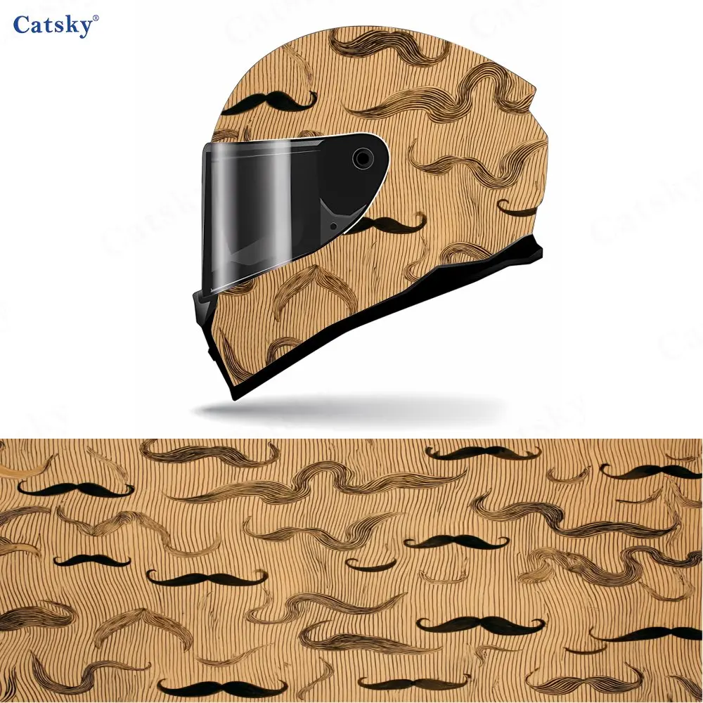 Beards of various shapes PVC material self adhesive waterproof motorcycle helmet sticker, paste firmly and do not fall, waterpro