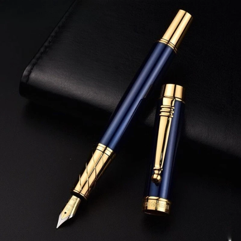 Low Discount HERO Blue Metal Fountain Pen F 0.5mm Nib Fashion Matte Metal Ink Pen Modern Design Smooth Writing Office Stationery