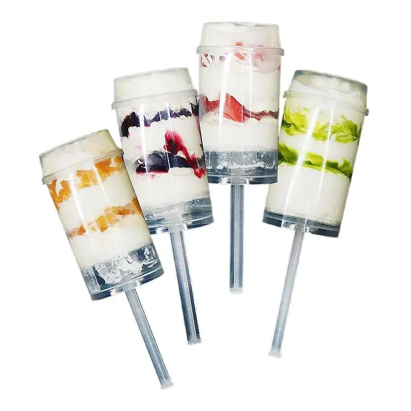 10Pcs Pushable Cake Holders Diy Push Cake Mold Cylinder Shaped Cake Pusher Push Pops Plastic Containers With Lids For Kitchen view 6