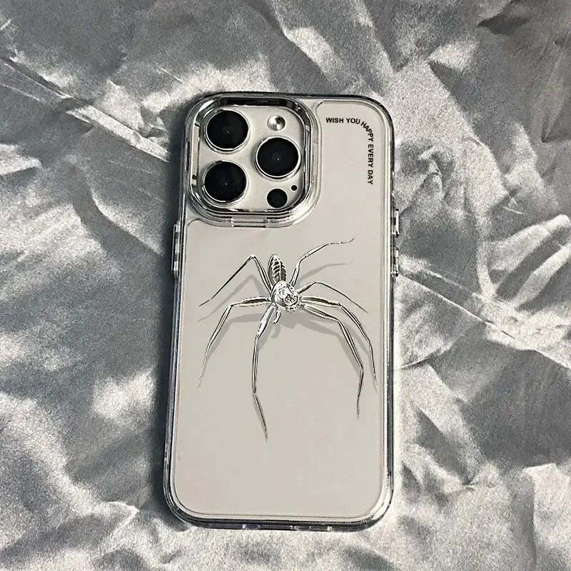 حافظة هاتف لهاتف آيفون 16 15 14 13 12 11 Pro Max 16e XR XS Max 7 8 Plus 7+ 8+ 11Pro 12Pro غلاف الرجل العنكبوت الشفاف