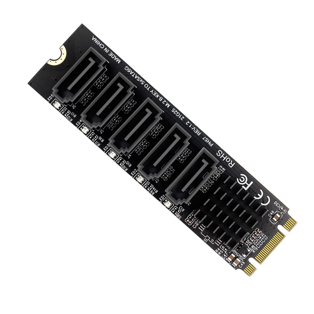 Карта конвертера M.2 NGFF B-Key Sata в SATA3 Компьютерные аксессуары Чипсет JM575 Plug and Play Поддержка SSD и HDD для настольных ПК