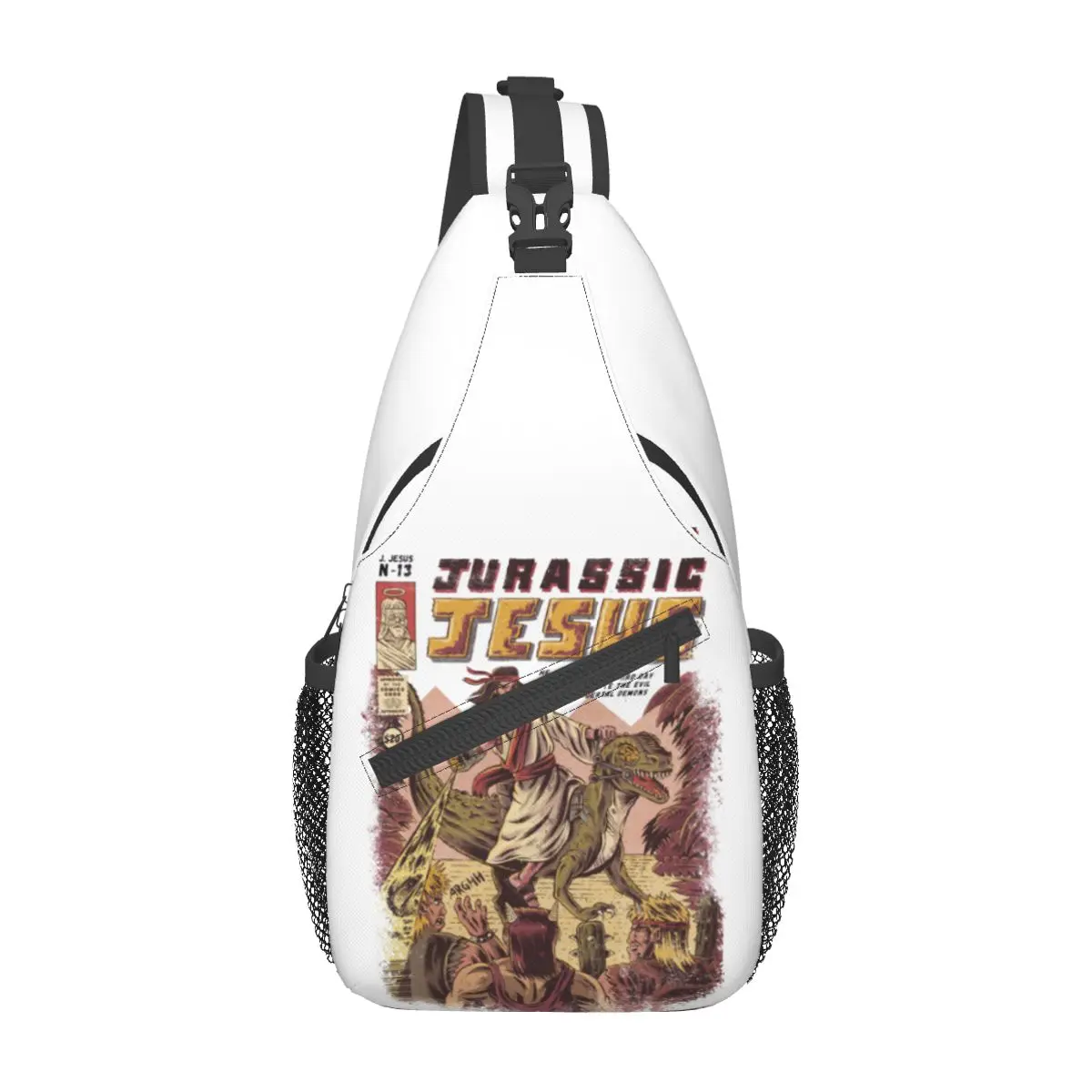 Mochila de hombro cruzada para deportes al aire libre, morral informal de Manga, juegos de monstruos, Anime, Jesús, Japón