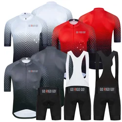 2024 New Go Rigo Go  Summer Men's Short Sleeve Cycling Shorts Suspenders Set New Arrival Cycling Shirt Outdoor Cycling Clothing