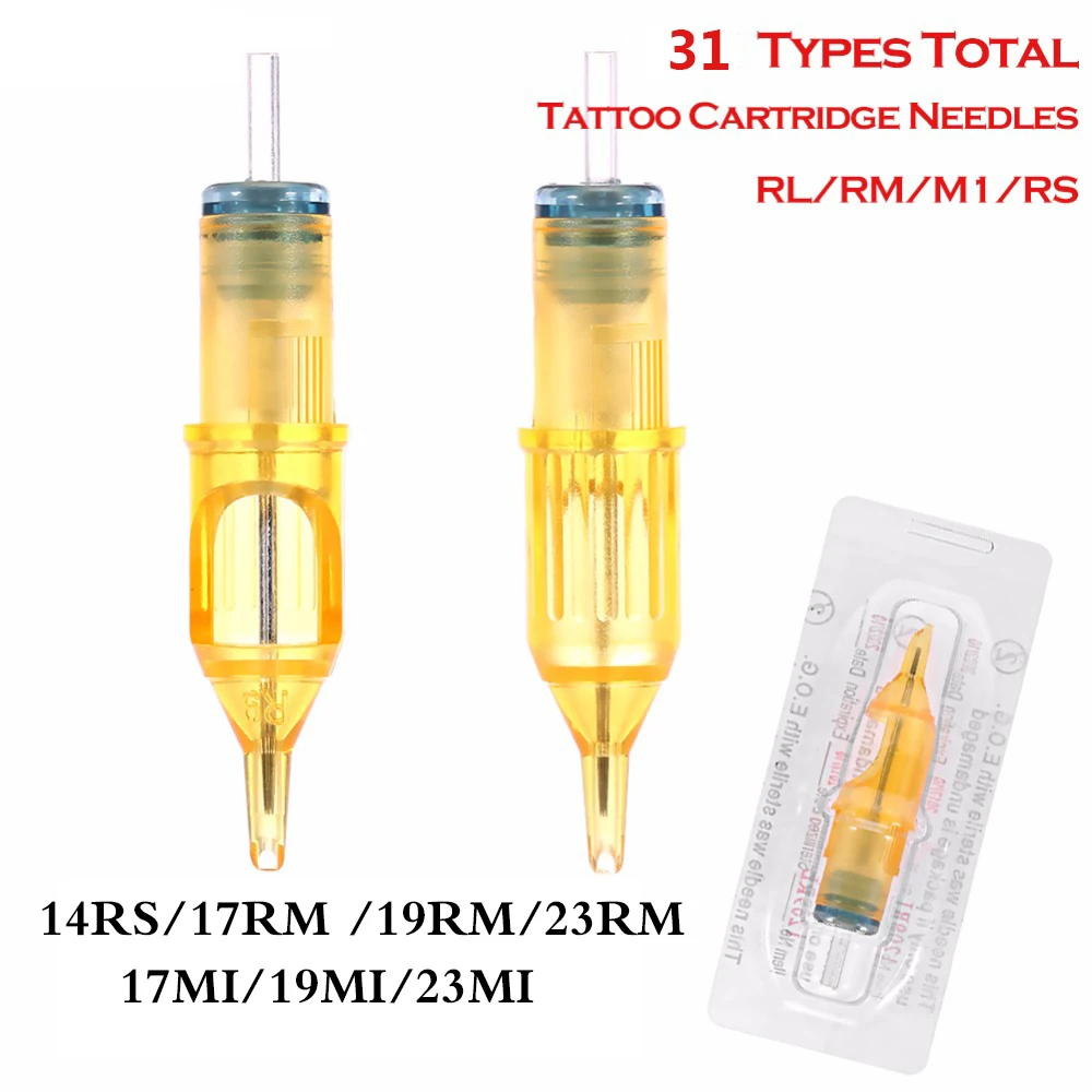 

New Hot 10 Pcs Disposable Semi-Permanent Makeup Tattoo Cartridge Needle Tattoo Gun Supplies 14RS/17RM/19RM/23RM/17MI/19MI/23MI